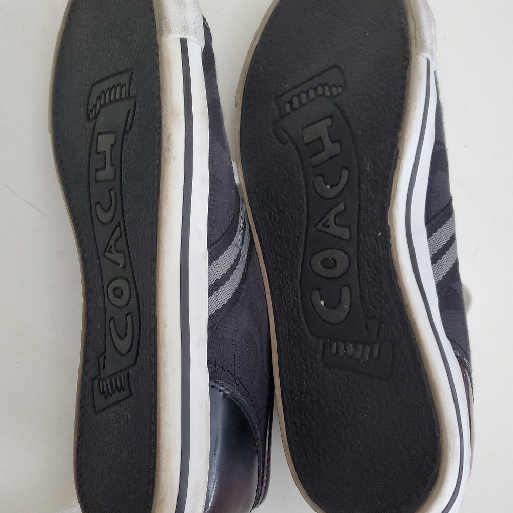 Coach Folly Sneakers, Size 8, black/dark grey